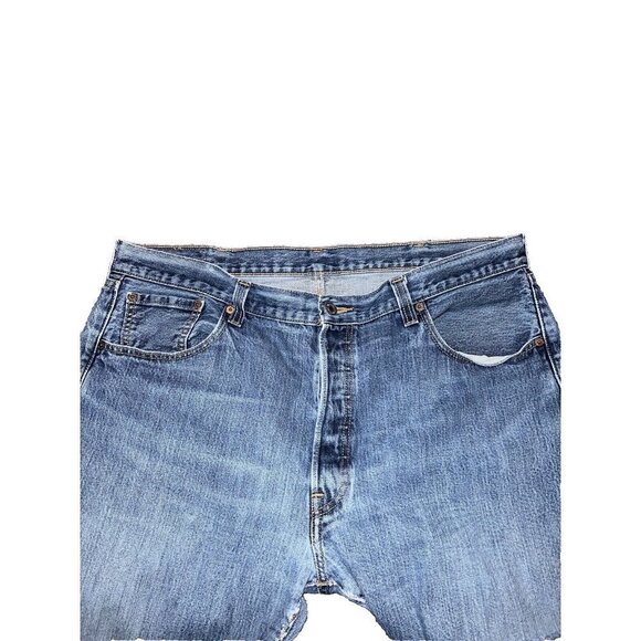 LEVIS 501 Button Fly Jeans Distressed L5155 S37303 STRAIGHT CUT W40 L27 - Picture 8 of 12